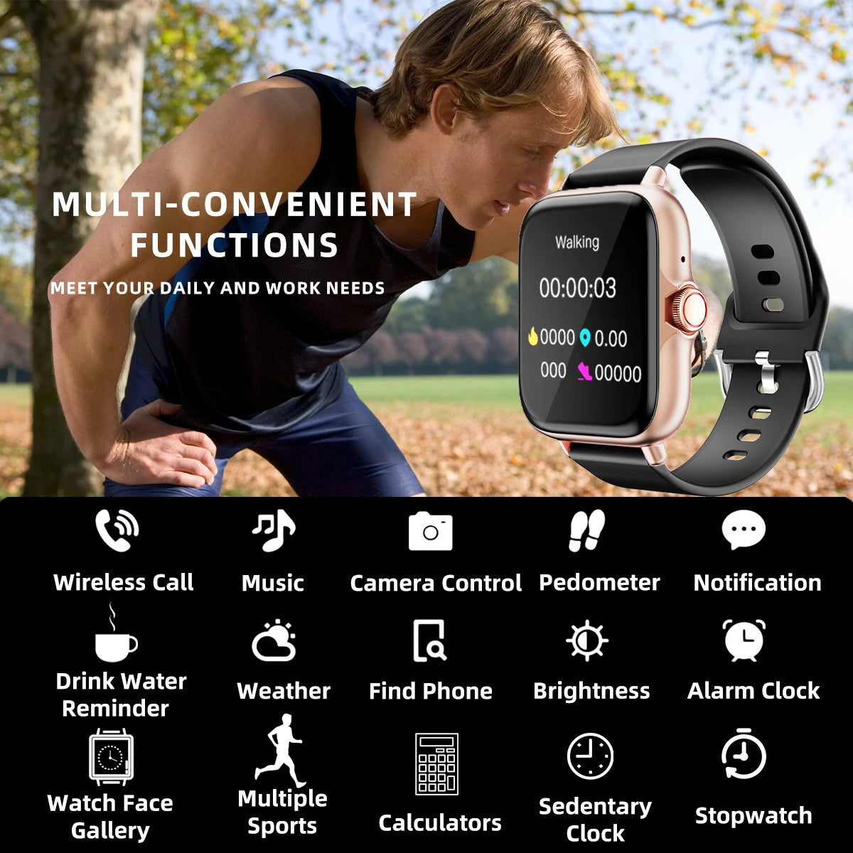 Waterproof Smart Watch for Adults with Message Answer Call Sleep Monitoring For iPhone Android