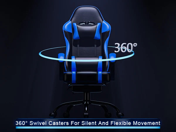 Gaming Chair with Footrest -Great for Gamer or Office Desk