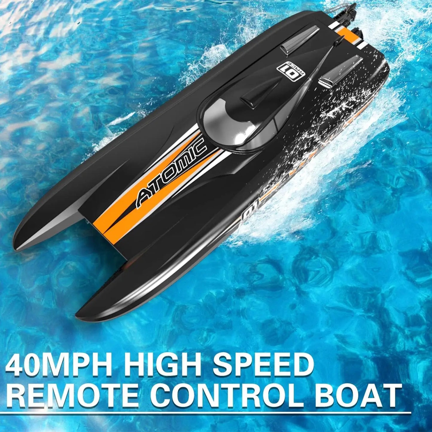 Brushless Remote Control Boat AtomicX - 40MPH - 25.6" High Speed | RC Boat