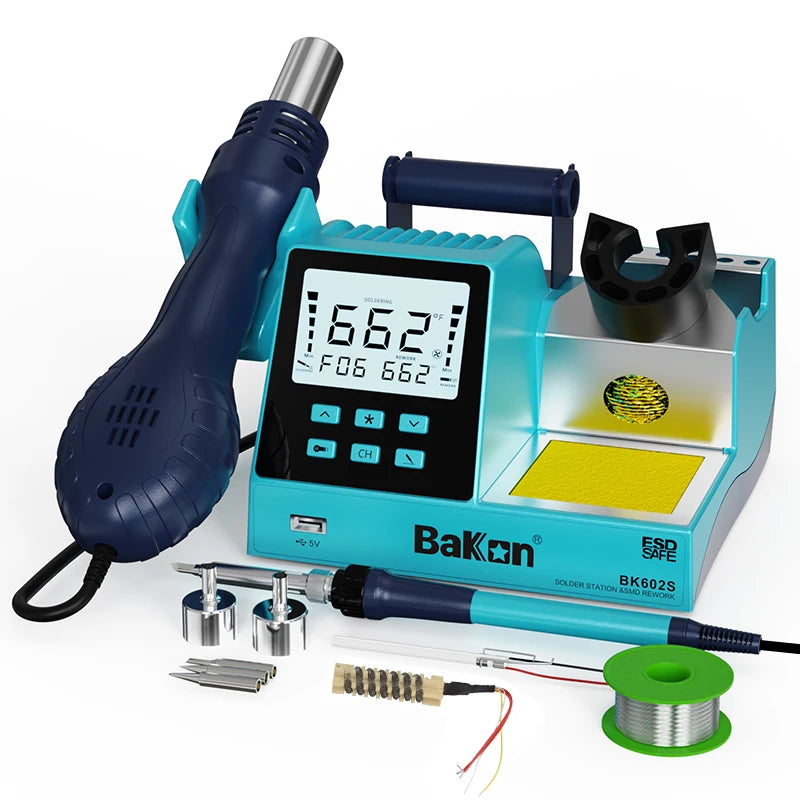 2024 NEW Bakon Soldering And Rework Station 2 in 1 Welding Machine Hot Air Gun Professional Cell Phone Game Repair Tool