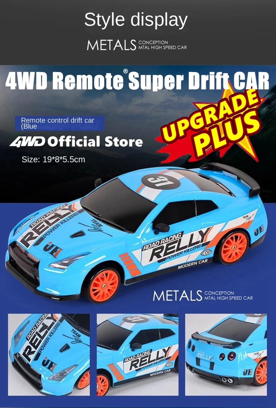 4WD RC Drift Car Remote Control GTRPRO AE86PRO Model 4x4 Racing RTR Radio Truck Vehicle Toy Gift for Boy Girl Children Kid Adult