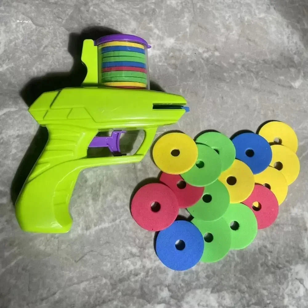 Foam Disc Gun Toy Flying Disc Shooting Launcher Toy