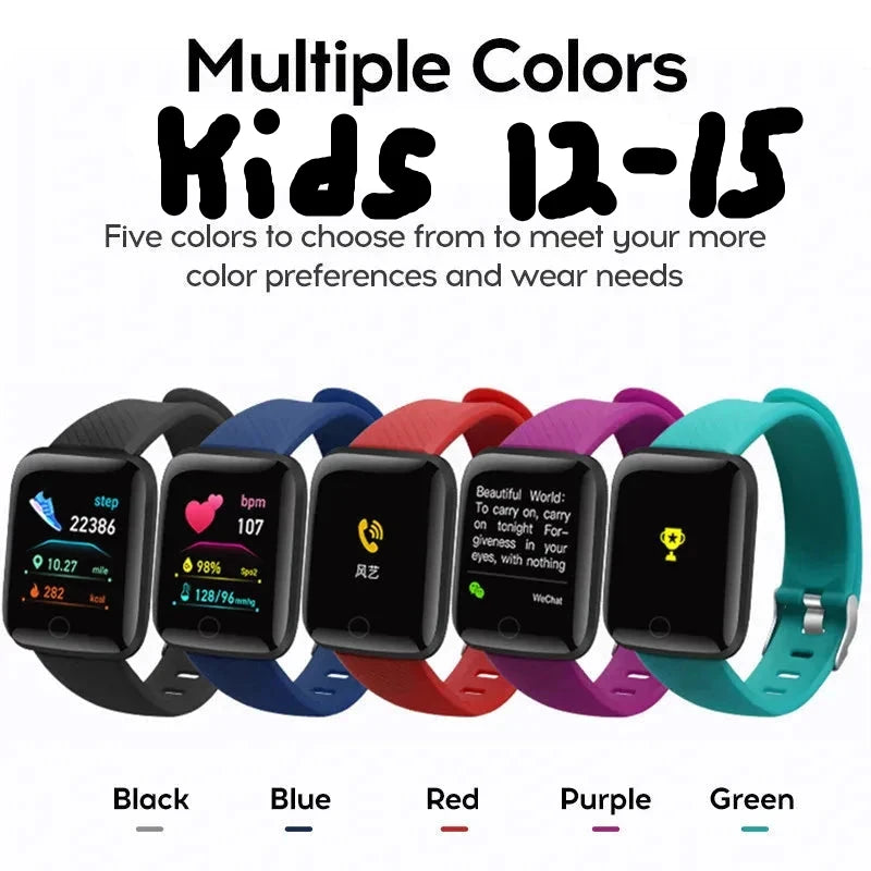 Kids Smart Watch Waterproof Fitness Sport 5 Colors Ages 12-15