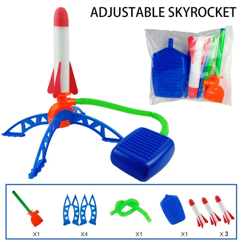 Kids Outdoor Rocket Foot Pump Air Powered Rocket Launcher