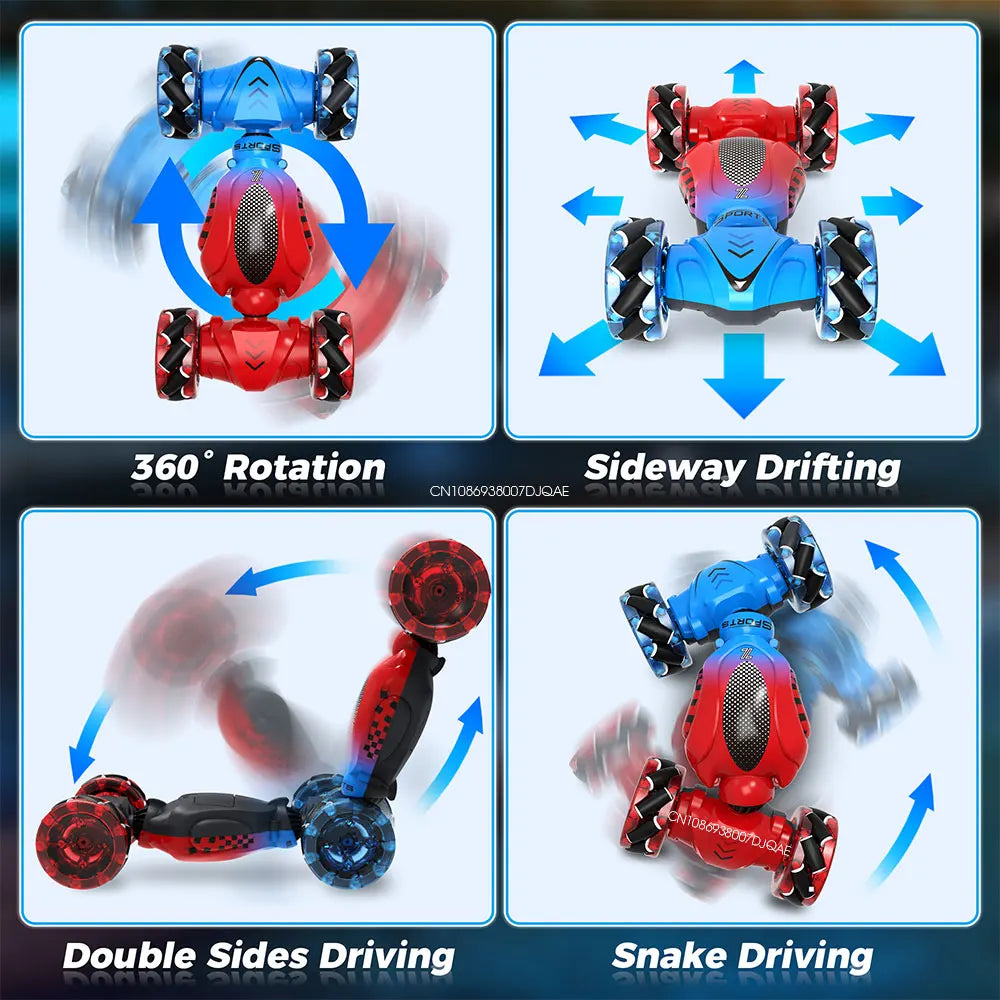 RC Stunt Car Toys for Kids Adults Boys Girl Double Sided Flip 2.4G Remote Control 360° Rotation Off Road Twist Drift RC Car Gift