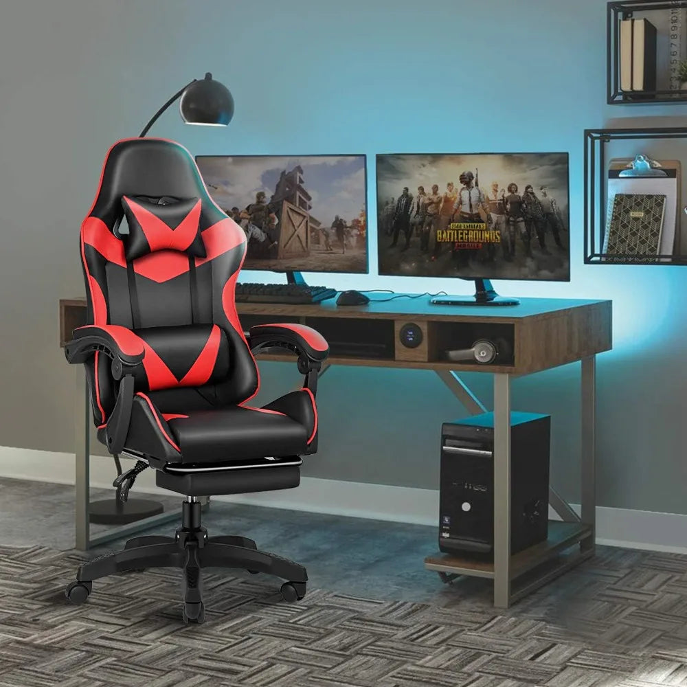 Gaming Chair, Backrest and Seat Height Adjustable Swivel Recliner Racing Office Computer Ergonomic Video Game Chair