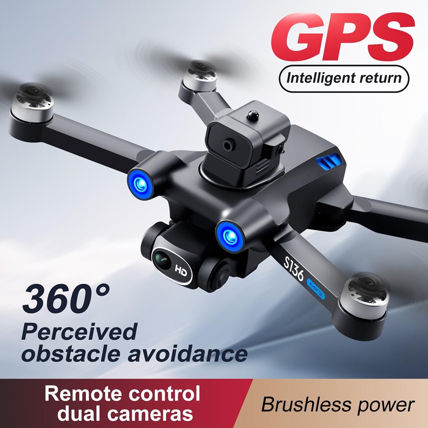 Ultimate GPS Drone Quadcopter - 4K Camera, 5G, Follow Me, GPS Auto Return Home & Foldable