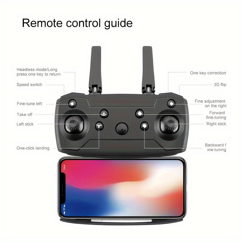 Foldable Quadcopter RC Drone - Dual Camera + 2 Batterys - 2024 Newest Model with Long Flight Time