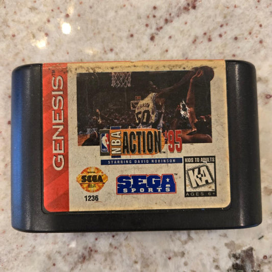 NBA Action '95 Starring David Robinson Sega Genesis Cart Only!