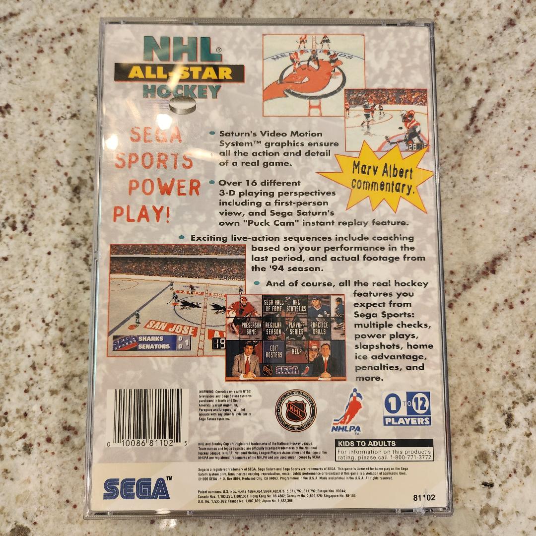 NHL All-Star Hockey (Sega Saturn, 1995) CIB