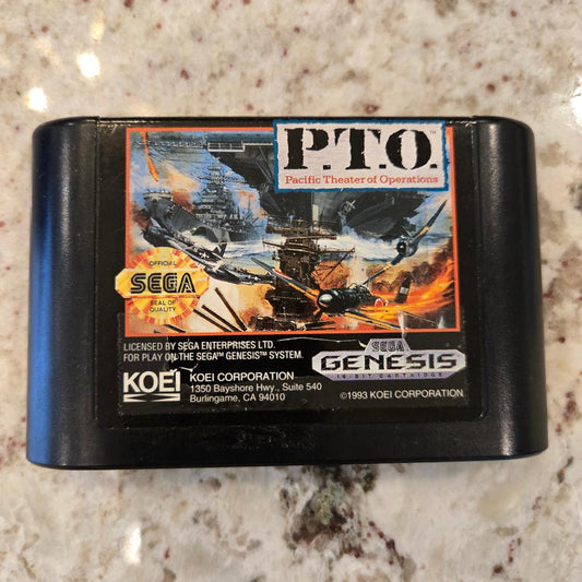 P.T.O. Pacific Theater Operations Sega Genesis Cart Only!