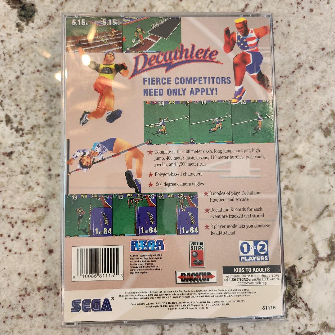 Decathlete - Sega Saturn CIB Manual w/ Registration Card
