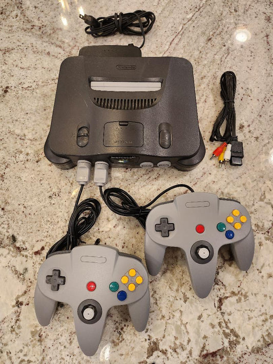 Nintendo 64 System N64 Console w/ 2 New Controllers | Clean