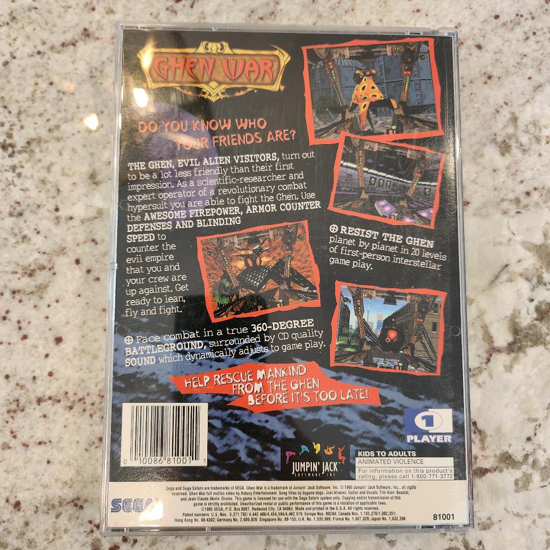 Ghen War (Sega Saturn, 1995) Complete With Registration
