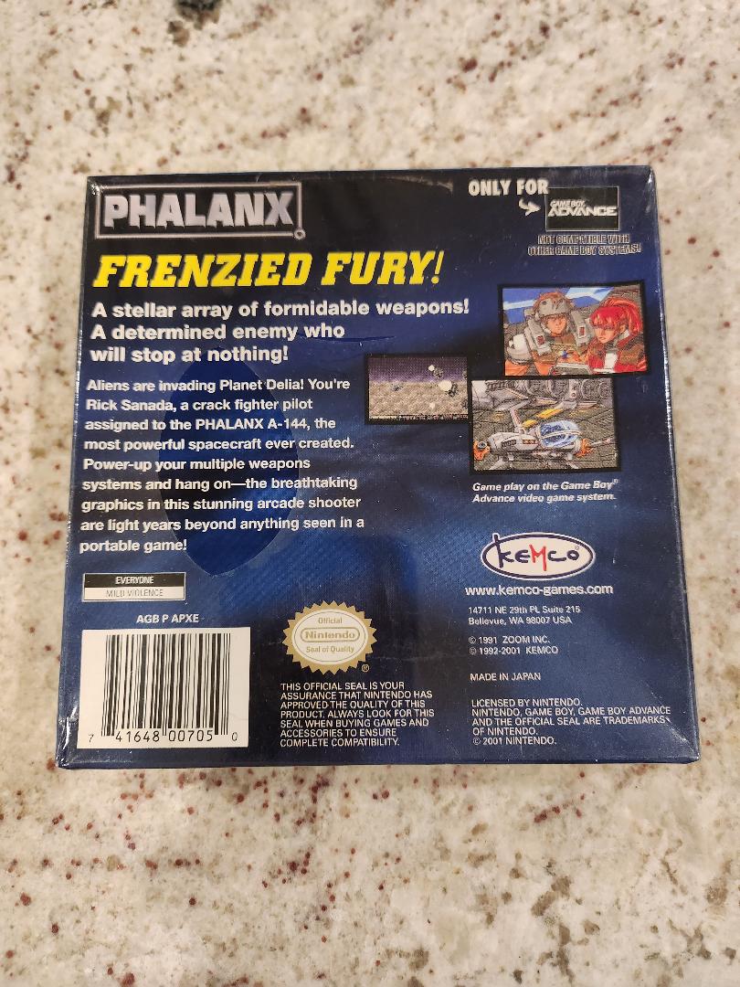 Phalanx Game Boy Advance Sealed NEW