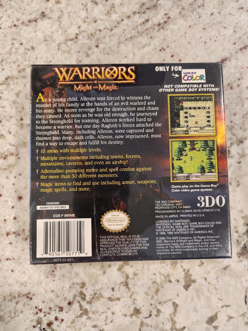 WARRIORS of Might and Magic GBC Sealed NEW