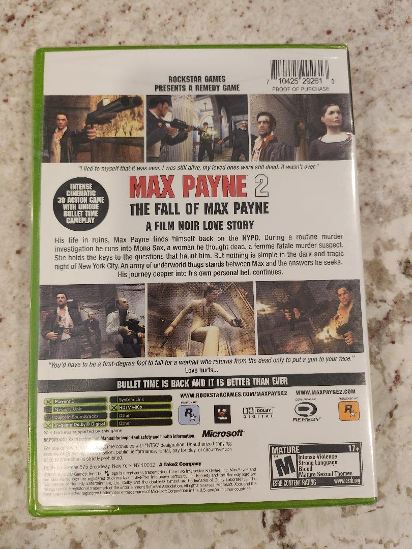 Max Payne 2 Xbox Original Sealed NEW