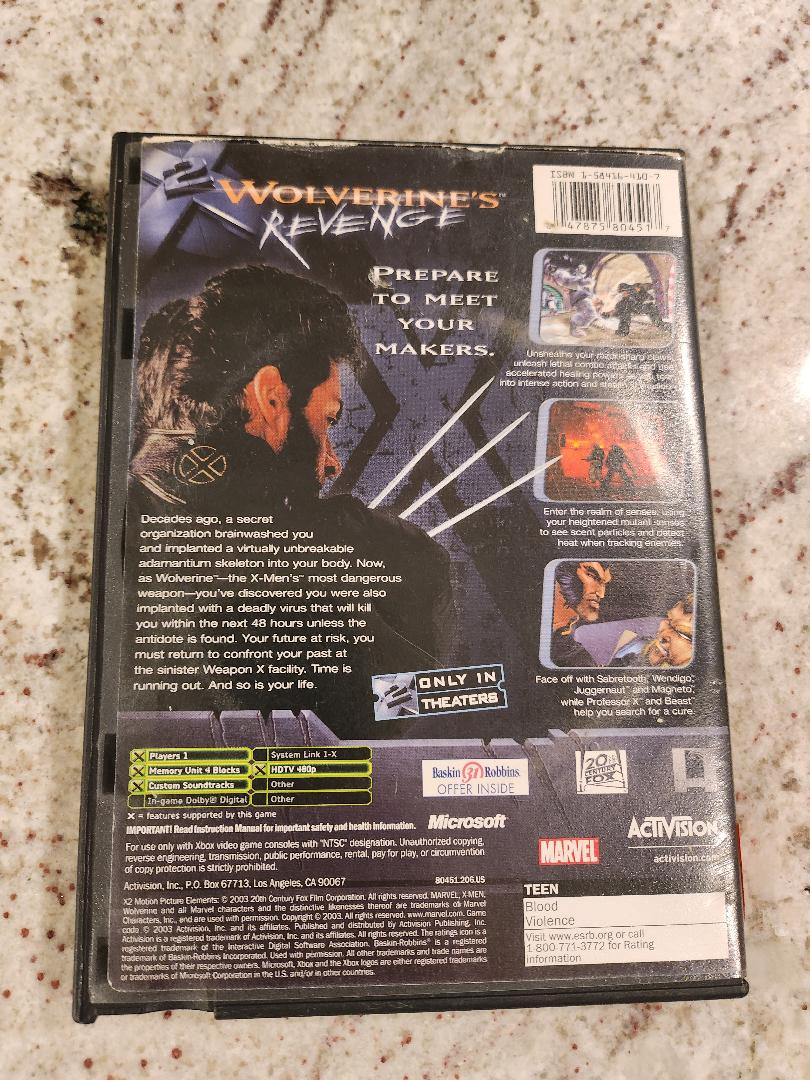 Wolverine's Revenge 2 Xbox Original