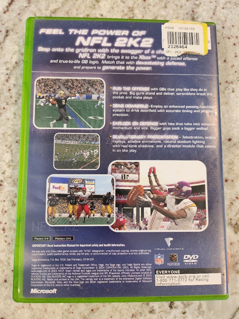 NFL 2K2 Xbox d'origine 