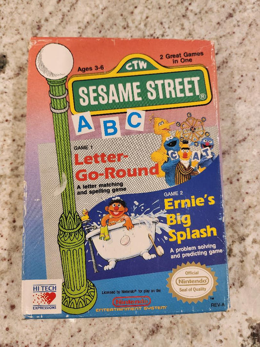 Sesame Street ABC Letter-go-Round/Ernie’s Big Splash Nintendo NES