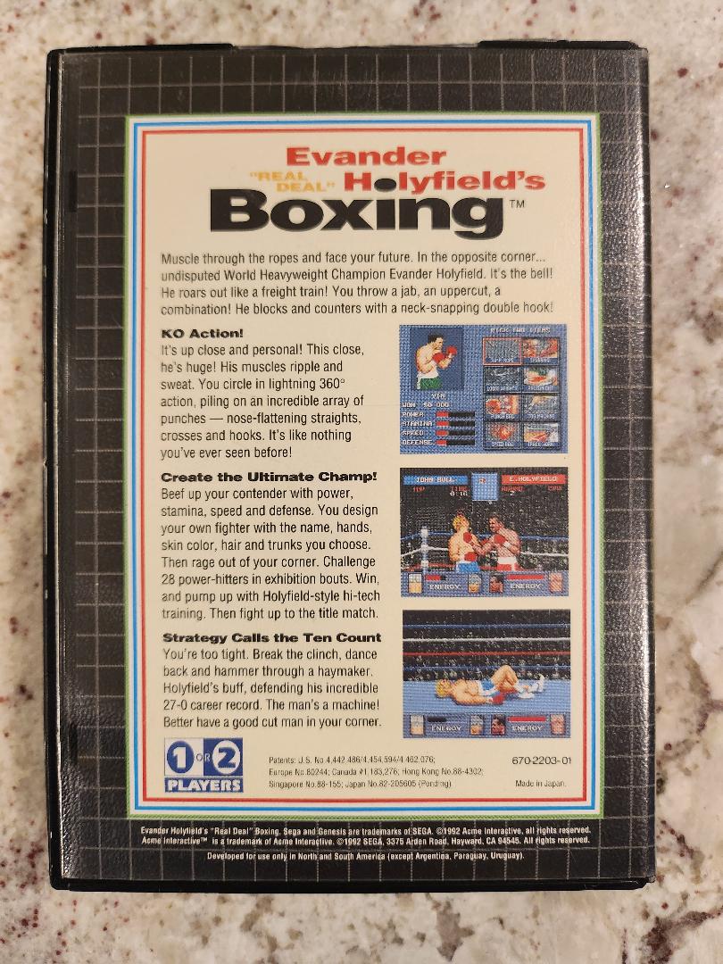 La boxe "Real Deal" d'Evander Holyfield Sega Genesis CIB 
