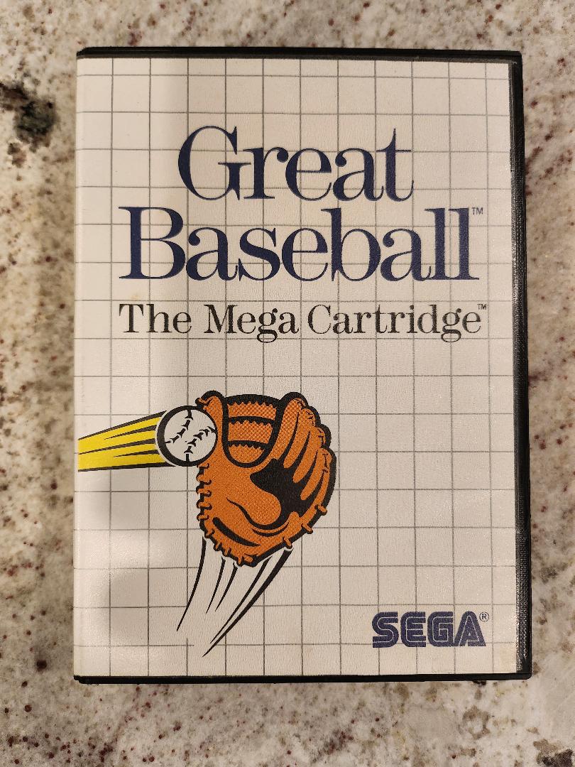 Great Baseball Sega Master Cart. and Box w poster