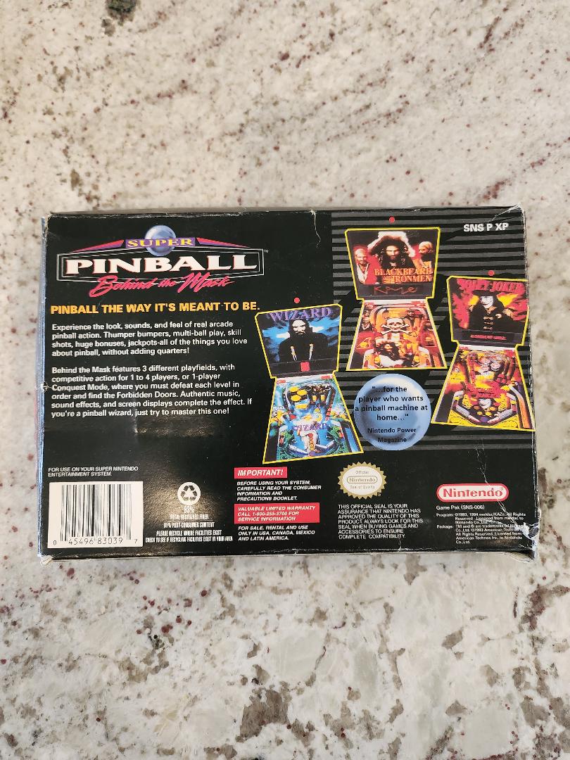 Super Pinball: Behind the Mask SNES