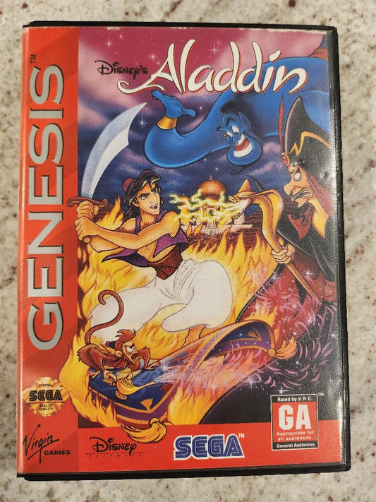 Chariot Aladdin Sega Genesis de Disney. et boîte seulement 