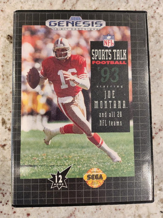 NFL Sports Talk Football '93 Starring Joe Montana Sega Genesis CIB
