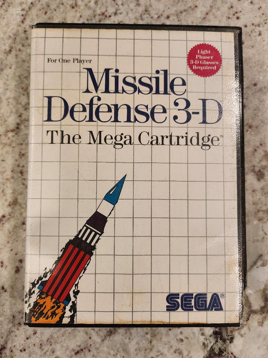 Missile Defense 3D Sega Master Cart. and Box Only