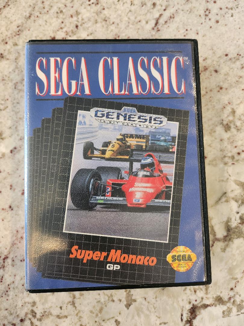 Carrito Super Monaco GP Sega Genesis. y caja solamente 