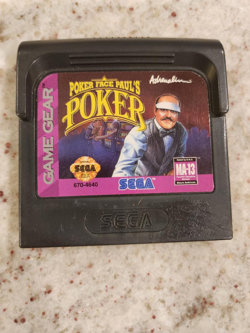 Poker Face Paul's Poker Sega Game Gear