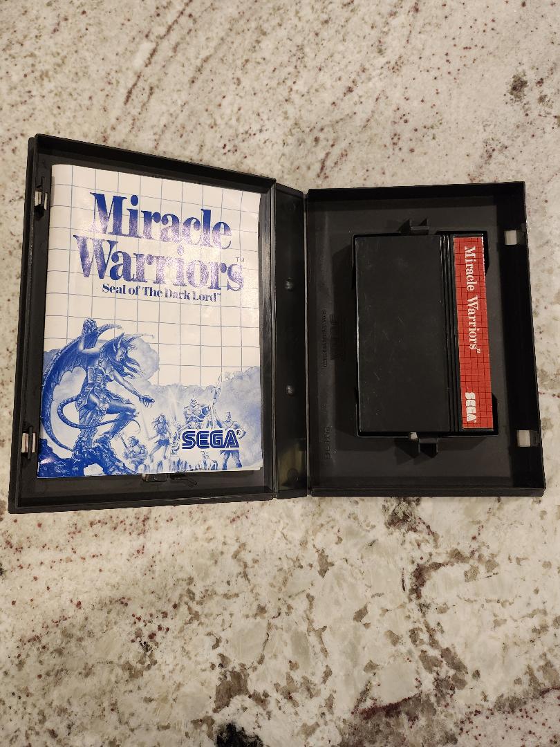 Miracle Warriors Sega Master Cart. Manual & Box