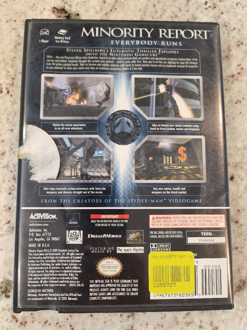 Minority Report Nintendo GameCube