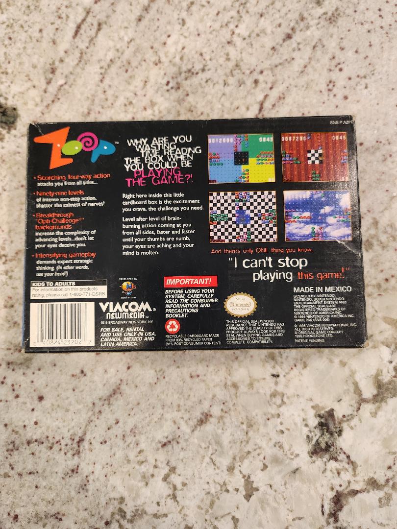 Zoop SNES CIB