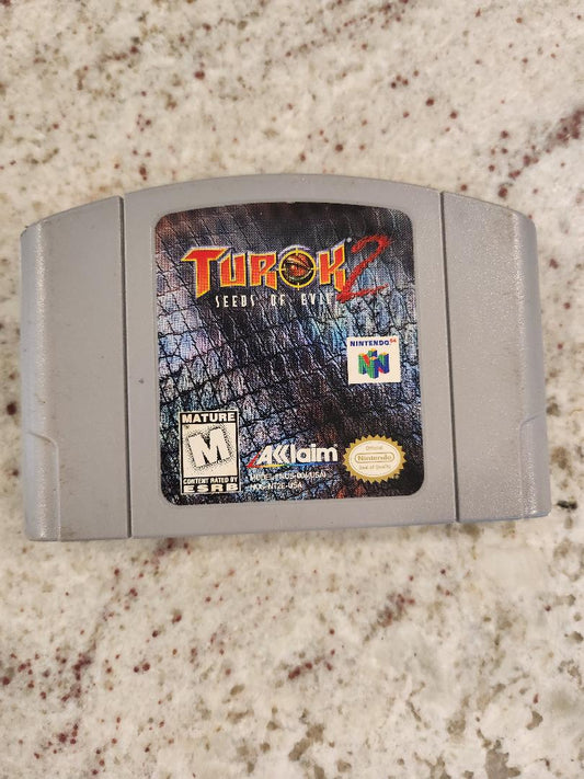 Turok 2: Seeds of Evil N64 Game Grey Cart.