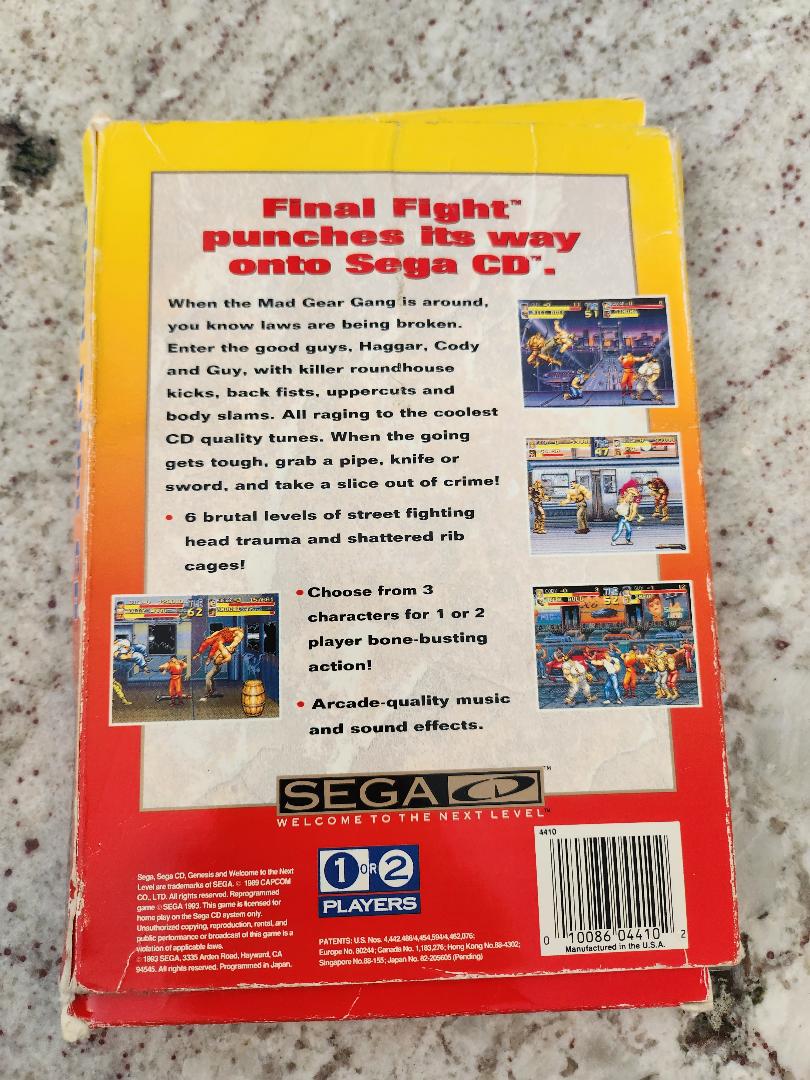 CD Final Fight CD Capcom Sega 