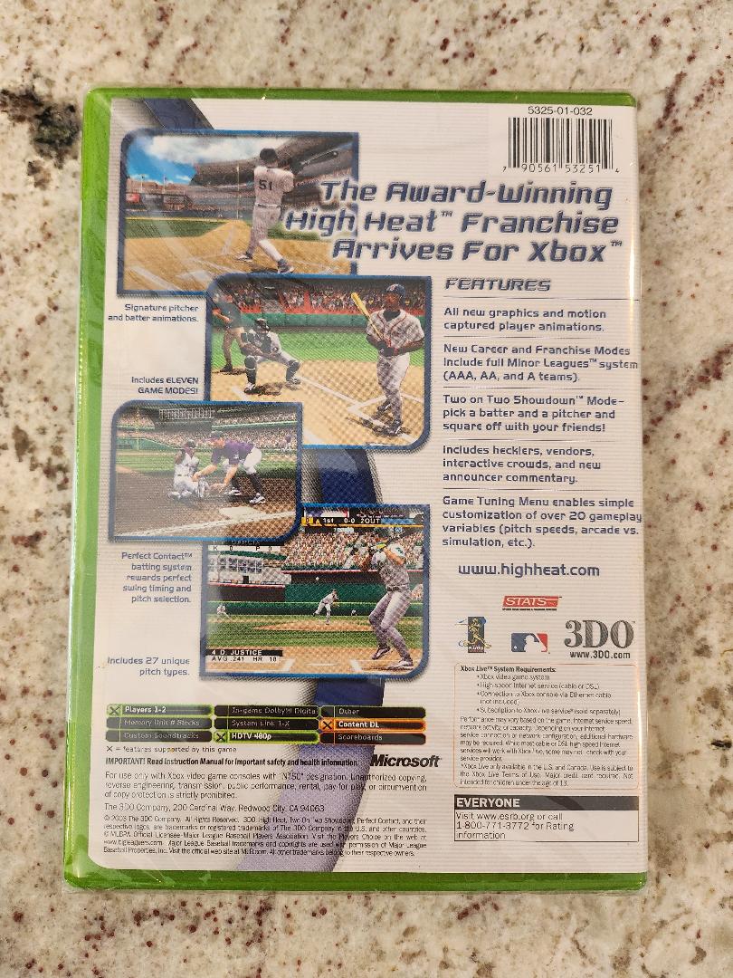High Heat MLB 2004 Xbox Original Sealed NEW