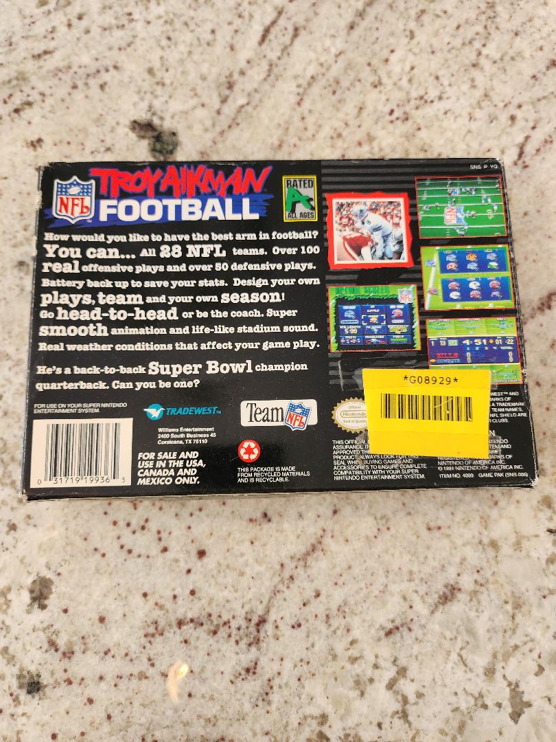 Troy Aikman Football SNES